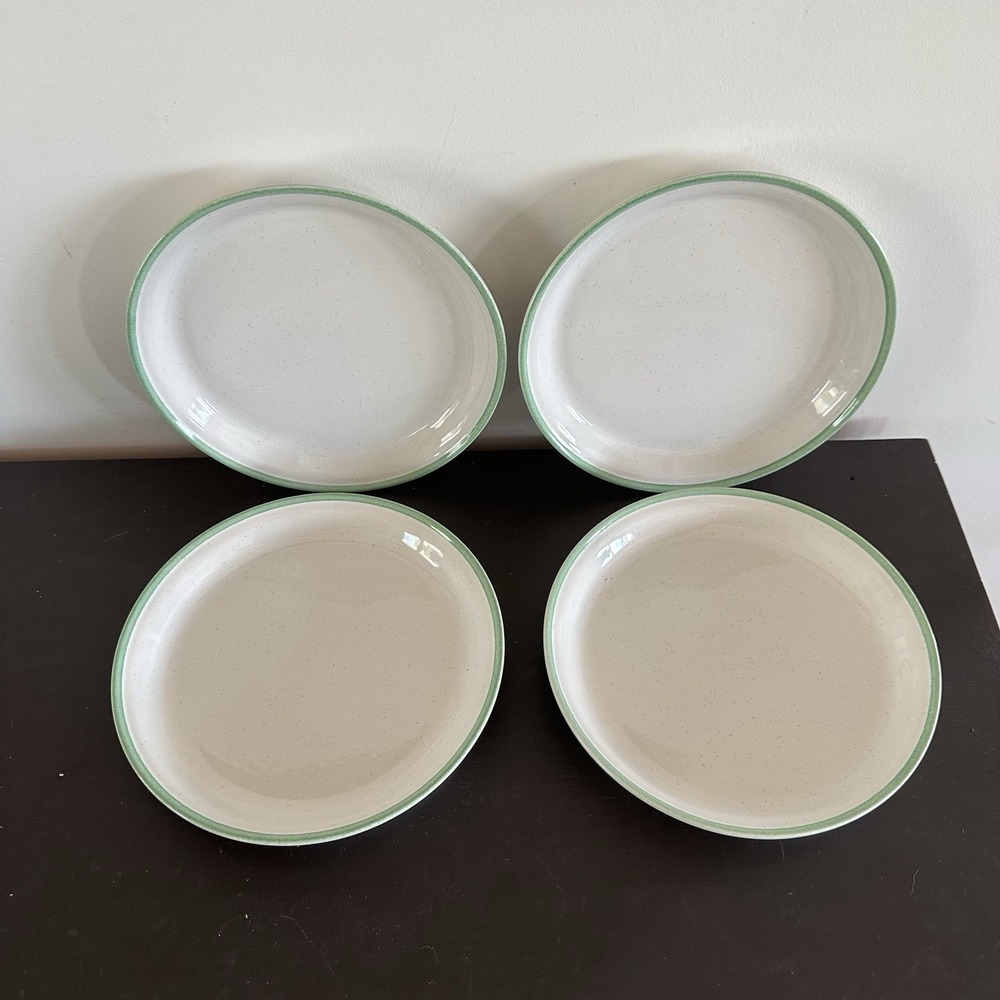 4 International‎ Sliver Heather Stone Laurel Floral Tea Dessert Plates Japan 8"